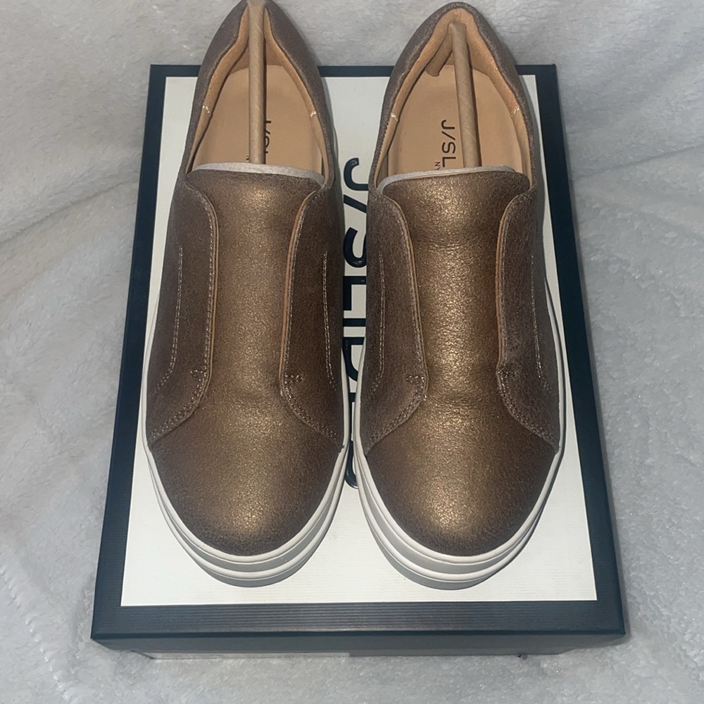NWT J/SLIDES NOEL Bronze Brush Suede Sneaker - Picture 8 of 15